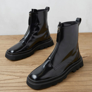 Mint Velvet Black Zip Front Ankle Boots